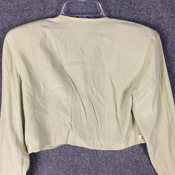 Lori Weidner Evenings Jacket Size 8 Women's Green Rayon Blend Made In Canada - Picture 8 of 8